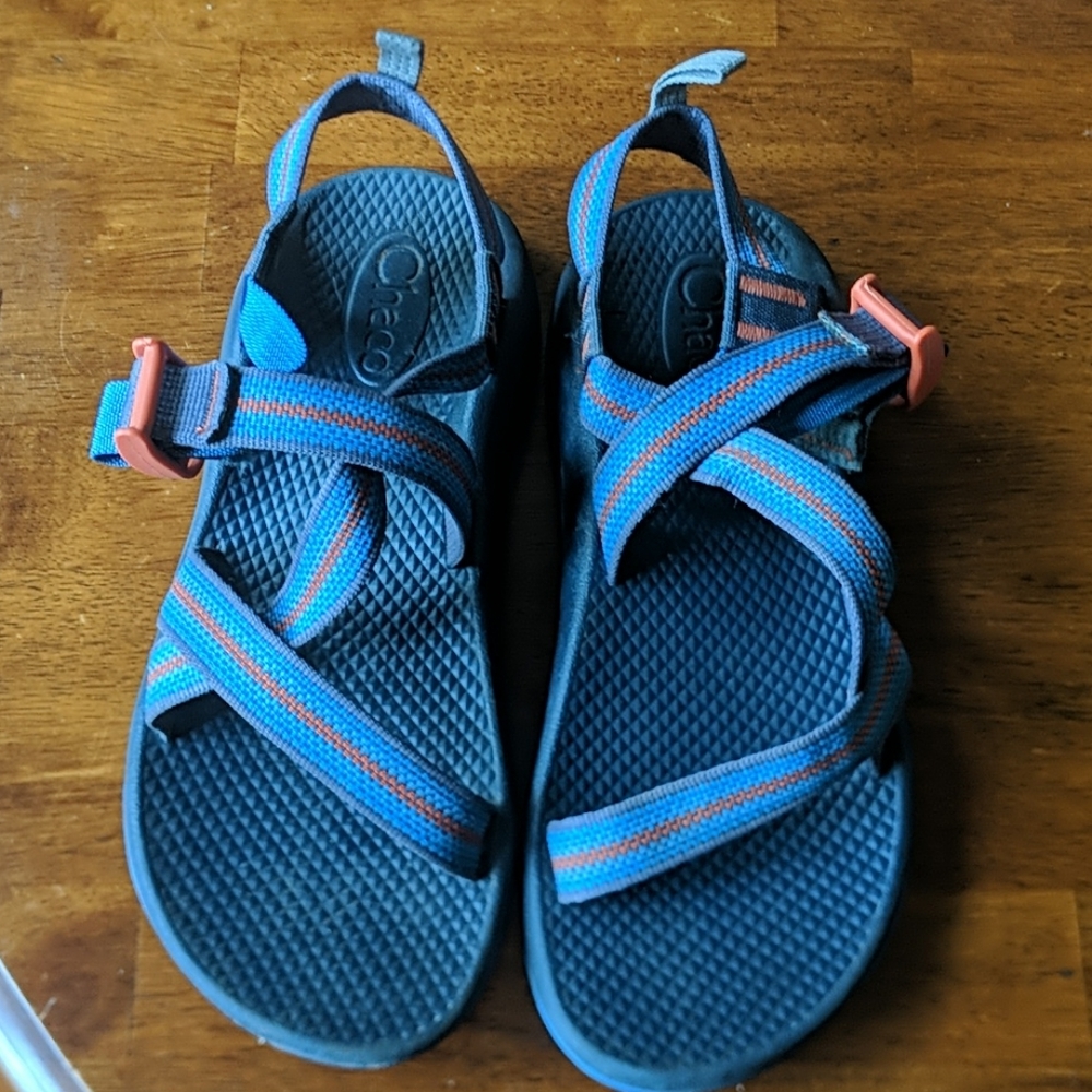 Kids blue and orange Chacos